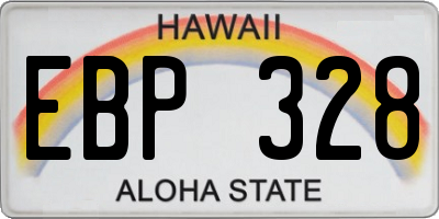 HI license plate EBP328