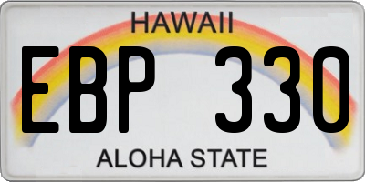 HI license plate EBP330