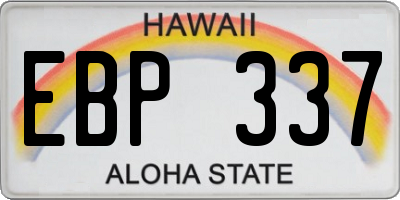 HI license plate EBP337