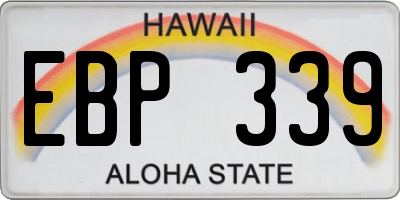 HI license plate EBP339
