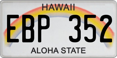 HI license plate EBP352