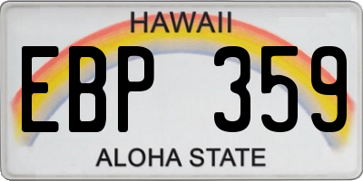 HI license plate EBP359