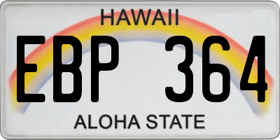 HI license plate EBP364