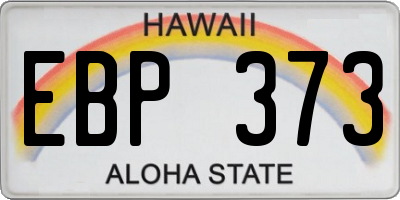 HI license plate EBP373