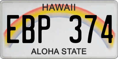HI license plate EBP374
