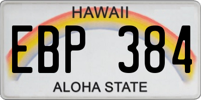 HI license plate EBP384