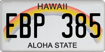 HI license plate EBP385