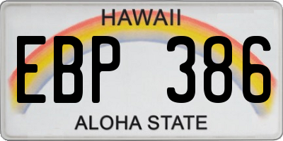 HI license plate EBP386