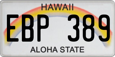 HI license plate EBP389