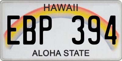 HI license plate EBP394