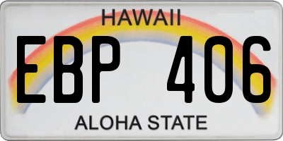HI license plate EBP406