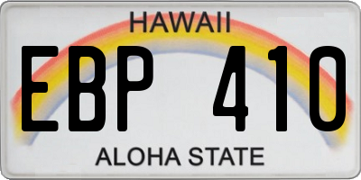 HI license plate EBP410