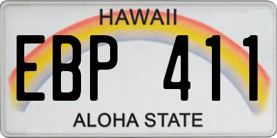 HI license plate EBP411