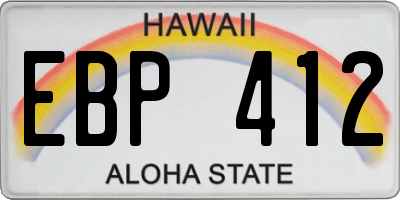 HI license plate EBP412
