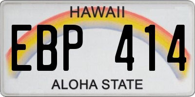 HI license plate EBP414