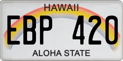 HI license plate EBP420