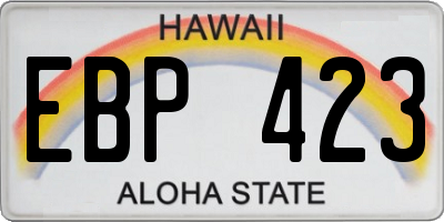 HI license plate EBP423