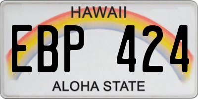 HI license plate EBP424