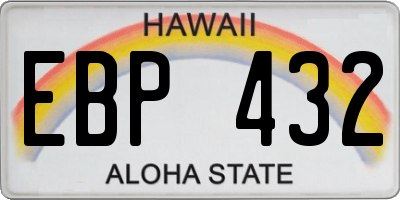 HI license plate EBP432