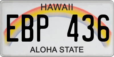 HI license plate EBP436