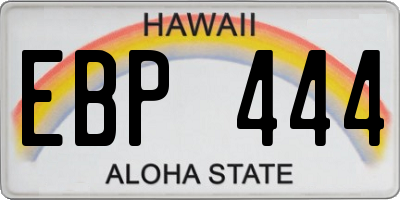HI license plate EBP444