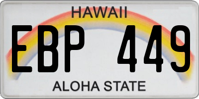 HI license plate EBP449