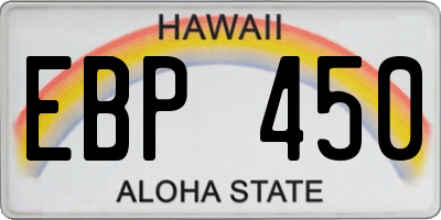 HI license plate EBP450