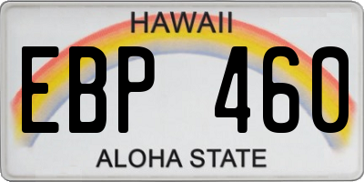 HI license plate EBP460