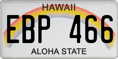 HI license plate EBP466
