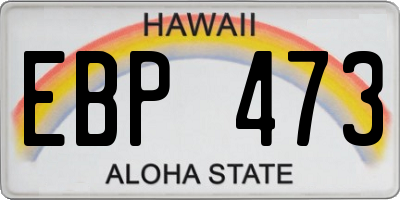 HI license plate EBP473