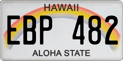 HI license plate EBP482