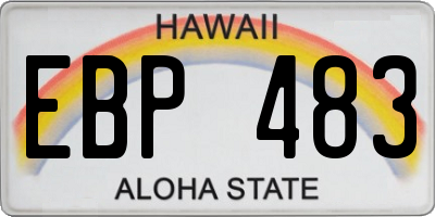 HI license plate EBP483