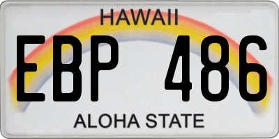 HI license plate EBP486