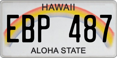 HI license plate EBP487