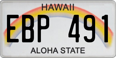 HI license plate EBP491