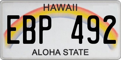 HI license plate EBP492