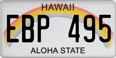 HI license plate EBP495
