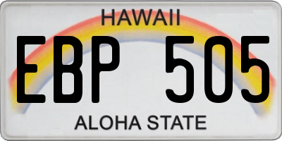 HI license plate EBP505