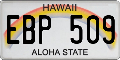 HI license plate EBP509