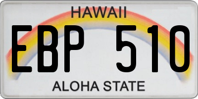 HI license plate EBP510
