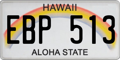 HI license plate EBP513
