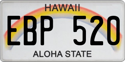 HI license plate EBP520