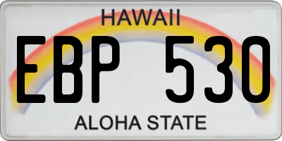 HI license plate EBP530