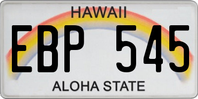 HI license plate EBP545