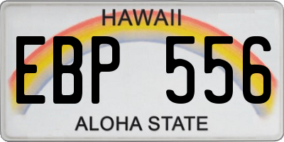 HI license plate EBP556