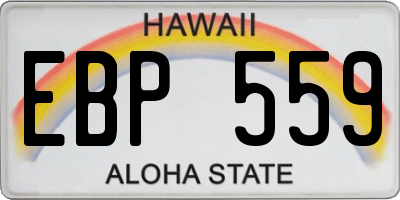 HI license plate EBP559
