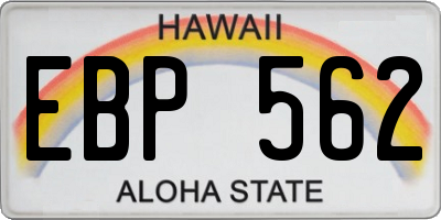 HI license plate EBP562