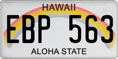 HI license plate EBP563