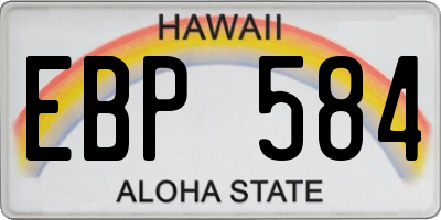 HI license plate EBP584