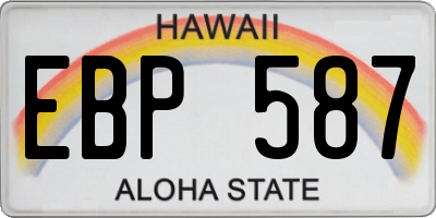 HI license plate EBP587